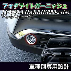 ハリアー　80系 　全グレード対応　フォグランプガーニッシュ　2ピース1台分　HARRIER　フォグライト　メッキカバー　U258