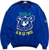 Ucla for BODY レナウン製 ヴィンテージ UCLA BRUINS セミデコ スウェットシャツ トレーナー Lサイズ 青 ブルー_画像1