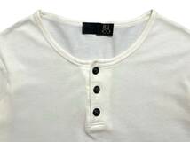 RICO リコ エンブレム刻印 ３ボタン サーマル 長袖Tシャツ メンズ Mサイズ クリームホワイト_画像2