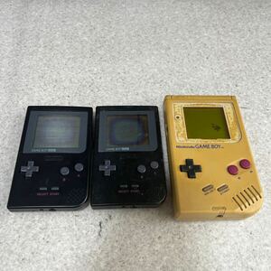 Nintendo GAME BOY Pocket ゲームボーイポケット MGB-001(2点) + NINTENDO ゲームボーイ DMG-01(1点)