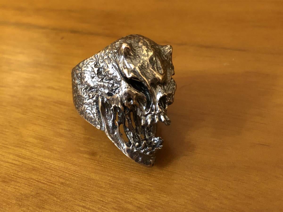 Summer Sale Kakune CARVEX Handmade Skull Ring Devil No. 19 Made by Delicate Carving Master Kote 925 Silver Handmade Ring Skull Skeleton Free Shipping, ring, silver, No. 19~