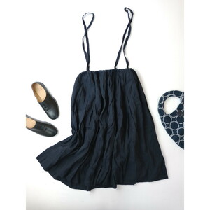 TOUJOURS トゥジュー Drawstring Suspender Skirt サスペンダー スカート ネイビー 