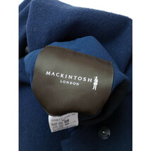 MACKINTOSH LONDON マッキントッシュ ロンドンハウス チェック リバー コート リバーシブル ウール ロング 黒 ブラック ネイビー 38_画像5