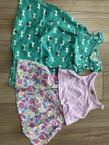  new goods & beautiful goods * girls no sleeve One-piece 2 point set *80 centimeter * cotton 100%* summer clothing 