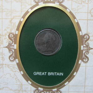 イギリス １９０１年古銭 ファージング貨（１/４ペニー）青銅貨 ヴィクトリア女王肖像・ブリタニア サイズ：径20.0ｍｍの画像3