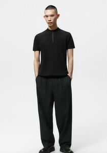 ZARA ザラ　ジッパー　ニットTシャツ　Ｌサイズ　