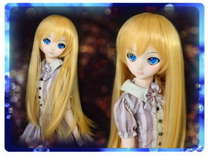 ●ドールウィッグ*ロングヘアー*ゴールド*9～9.5インチ（MDD DD SD SmartDollなど）●dollwig*dollwig●