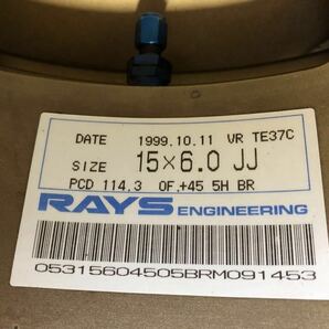 RAYS レイズ VOLK TE37 15インチ 6J +45 PCD114.3 5穴 1円〜売り切り！ シビック インテグラ タイプR USDM サーキット ラリー等にも！の画像3