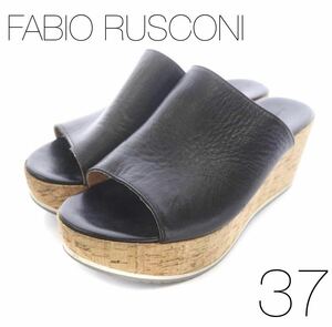 FABIO RUSCONI レザー プラットフォームサンダル本革