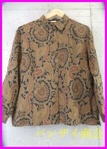 7140b8* beautiful goods *BURBERRYS Burberry peiz Lee pattern long sleeve wool shirt 13 number / total pattern shirt / blouse / jacket / blouson / coat / Old 