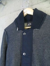 2140b18◆良品です◆A/X◆ARMANI EXCHANGE アルマーニ エクスチェンジ 厚手 コットンニットジャケット M/ブルゾン/ジョルジオ/カーディガン_画像3