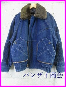 3040b10* cotton inside liner attached * made in Japan *PIASPORTS Piasports collar boa Denim jacket blouson 3/ denim jacket / Golf / polo-shirt 