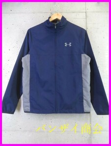 8040b29◆良品です◆UNDER ARMOUR アンダーアーマー 裏地メッシュ ナイロンジャージ ジャケット ウィンドブレーカー SM/ゴルフ/ポロシャツ