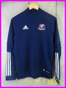 1240b6◆美品です◆adidas アディダス◆横浜F.マリノス ハーフジップ 長袖ドライシャツ S/サッカーユニフォーム/ウインドブレーカー