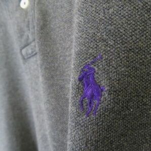 5140b6◆良品です◆Ralph Lauren ラルフローレン ポニー刺繍 長袖ポロシャツ L/グレー/ジャケット/ブルゾン/コート/ゴルフ/メンズ/男性紳士の画像2