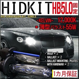 ■1円～HIDキット・HB5Lo固定・55W薄型12000K１カ月保証