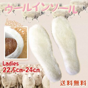 送料無料 もこもこ ウールインソール/中敷 選べるサイズ 22.5cm-24cm レディース ボア　ムートン 中敷き 防寒 靴 フェルト ふわふわ 女性用