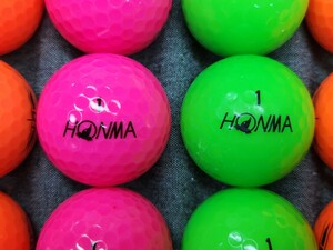 ロストボール 　HONMA ホンマ　D1【2022年】イエロー&オレンジ&ピンク&グリーン　30個