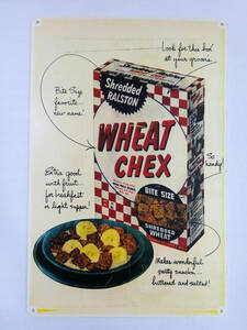 ★中古 送料込★WHEAT CHEX サインプレート★磁石付き★アメリカン看板★