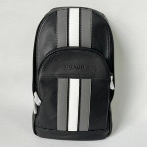 コーチ COACH アウトレット ボディバッグ ワンショルダーバッグ レザー ブラック メンズ 保存袋付き 新品未使用の画像1