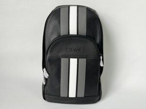 コーチ COACH アウトレット ボディバッグ ワンショルダーバッグ レザー ブラック メンズ 保存袋付き 新品未使用