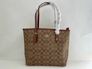 コーチ COACH トートバッグ 肩掛け レディース PVC×レザー カーキ F58292 保存袋付き 新品未使用