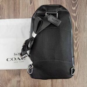 コーチ COACH PVC+レザー ボディバッグ ワンショルダーバッグ ブラック メンズ 39942 保存袋付き 新品未使用の画像2