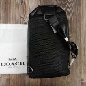 コーチ COACH PVC+レザー ボディバッグ ワンショルダーバッグ ブルー+ホワイト+ブラック メンズ 67249 保存袋付き 新品未使用の画像2