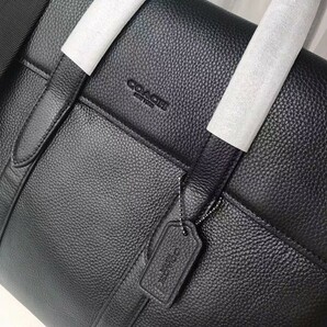 コーチ COACH アウトレット 本革 2WAY ビジネスバッグ ブリーフケース 58097 ブラック 保存袋付き 新品未使用の画像3