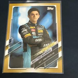 2021 Topps Formula 1 Racing　Matteo Nannini F2 HWA RACELAB Gold Base パラレルカード /50枚限定 