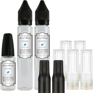 ■送料無料■ MisyWhite 808X 85ml メンソールリキッド 50:50 ＆ プルームテックプラス with2 互換カートリッジ5本 VAPE