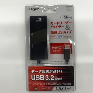 ナカバヤシ ナカバヤシ株式会社 USB3.2Gen1 Type-C 3ポートコンボハブ(SDカードリーダー・ライター付)/ブラック