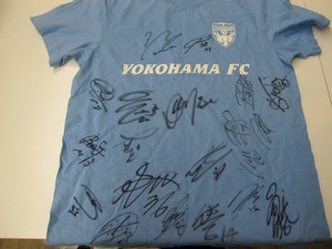 ヨコハマエフシー 横浜FC 【並品】サイン入りTシャツ ブルー ネオベーシックTシャツ