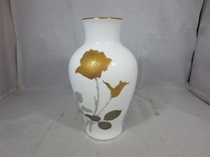 オオクラトウエン 大倉陶園 金蝕バラ 28cm花瓶