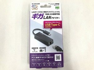 【未使用】 エレコム ELECOM 有線LANアダプター USB Type C 変換アダプタ ブラック EDC-GUC3V2-B
