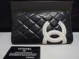 シャネル CHANEL 長財布 ロングウォレット 二つ折り カンボンライン マトラッセ ブラック・ピンク