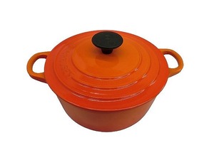 【未使用】 ル・クルーゼ LE CREUSET ココット・ロンド 18cm オレンジ 25001-18-09-02491