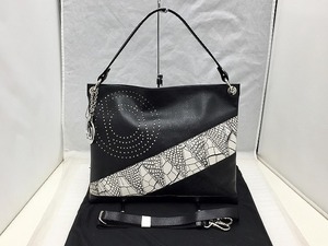 ボーグラン BEAUGRAND 【美品】 クロコ レザー ワンショルダーバッグ ショルダーバッグ ブラック