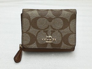 コーチ COACH シグネチャー コンパクト 三つ折り財布 シグネチャー/ブラウン 7331