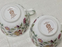 ロイヤルドルトン Royal Doulton 【難有品】 MINTON HADDON HALL ミントン ハドンホールグリーン ペア カップ＆ソーサー_画像4