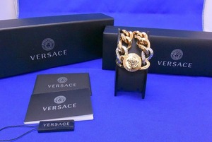 ヴェルサーチ VERSACE 超極美品 圧倒的な存在感 メドゥーサ チェーンブレスレットL 男性に付けて欲しい魅力のアクセサリー