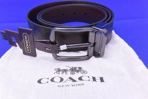 コーチ COACH 美品 エレガントな腰回り さりげないオシャレ シグネチャーベルト 簡単リバーシブル 通勤通学 仕事ビジネス会社 茶