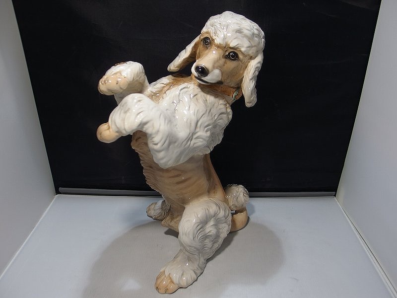 Ronzan ロンザン イタリア製 犬 オブジェ 置物 陶器 トイプードル 1599 セラミック インテリア, ハンドメイド作品, インテリア, 雑貨, 置物, オブジェ