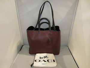 コーチ COACH レザートートバッグ 2WAY ダークブラウン(赤み寄り) 59136