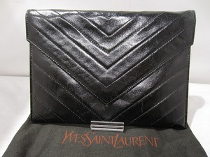 イヴサンローラン Yves Saint Laurent クラッチバッグ ブラック