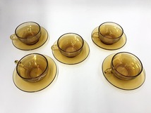 【アデリア ガラス】ティーカップ タンブラーセット 飴色_画像2