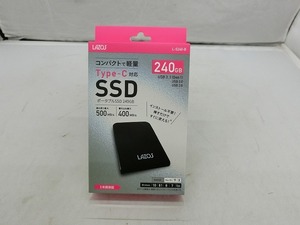 期間限定セール 【未使用】 リーダーメディアテクノ LAZOS ポータブルSSD 240GB L-S240-B