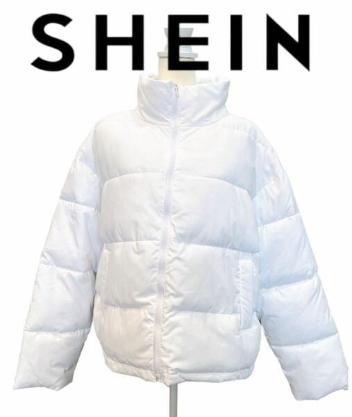 SHEIN ユニセックス　ホワイト　ダウンジャケット　L