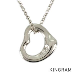  Tiffany Open Heart necklace ftj[ used ]