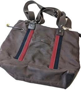  【中古品】TOMMY HILFIGER　トミーヒルフィガー　ブラウン　トートバッグ　ショルダーバッグ　2way